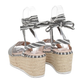 Sandales en toile noire GG-68P Noir 1