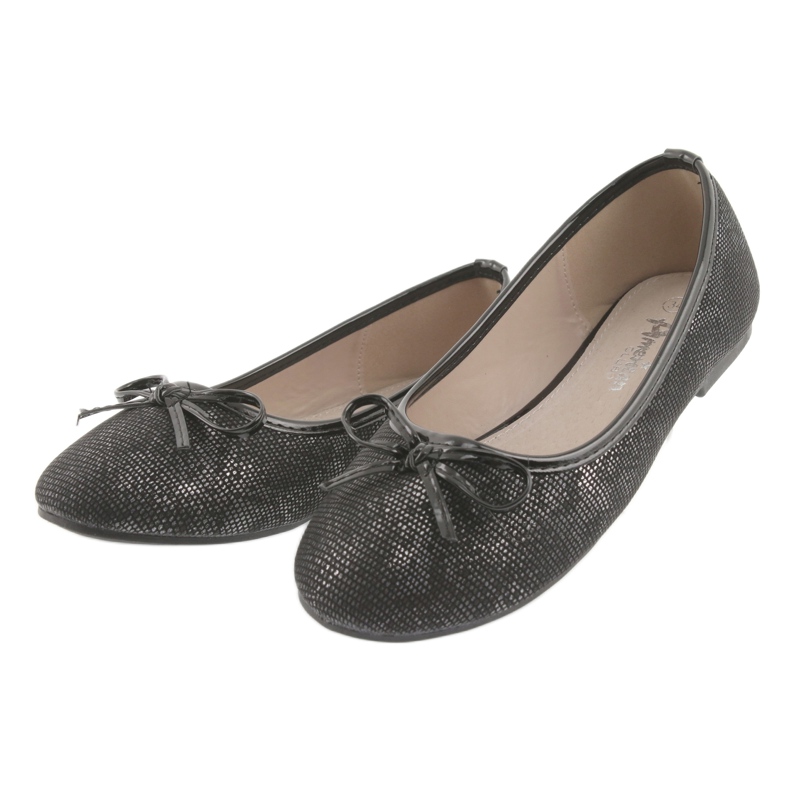 American Club Ballerines de filles avec un noir Lu17 le noir 3
