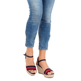 Espadrilles compensées bleu marine 9072 Bleu 2