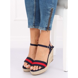 Espadrilles compensées bleu marine 9072 Bleu 1