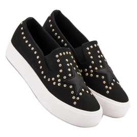 J. Star Baskets à enfiler avec une étoile le noir 2