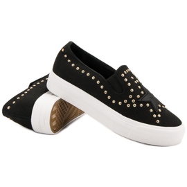 J. Star Baskets à enfiler avec une étoile le noir 1