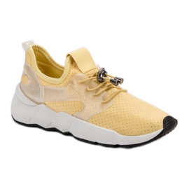 Chaussures de sport avec cordon de serrage jaune 2