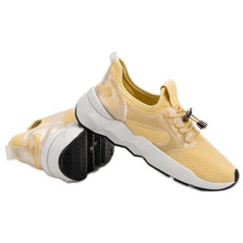 Chaussures de sport avec cordon de serrage jaune 4