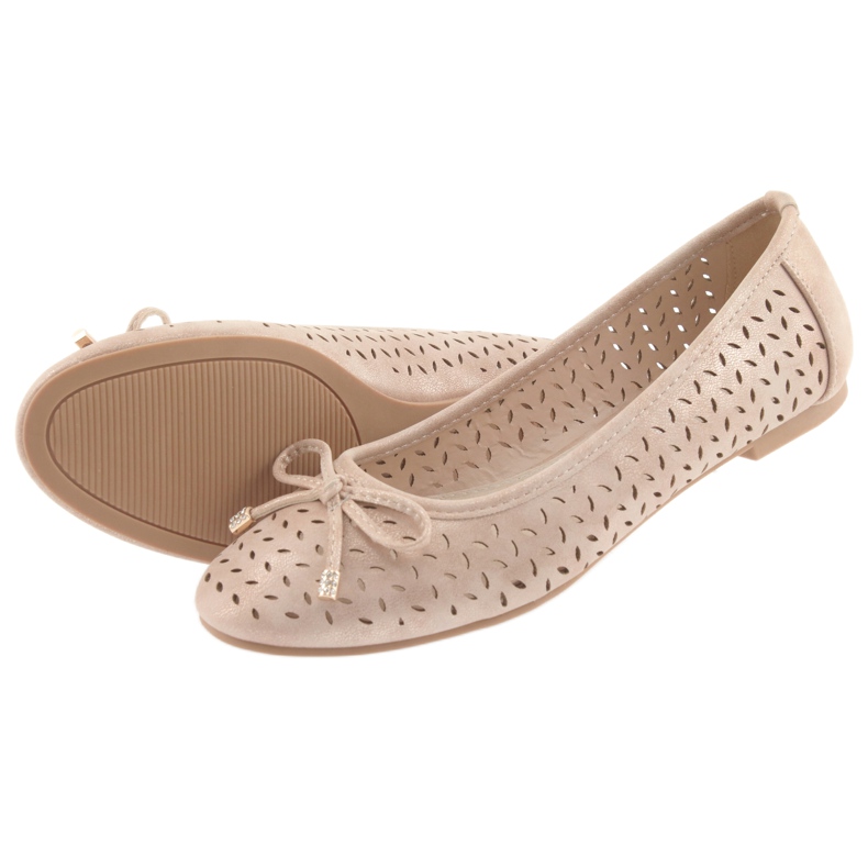 Ballerines American Club LU13 pour femmes beige doré d'or 5
