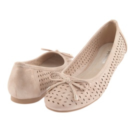 Ballerines American Club LU13 pour femmes beige doré 4