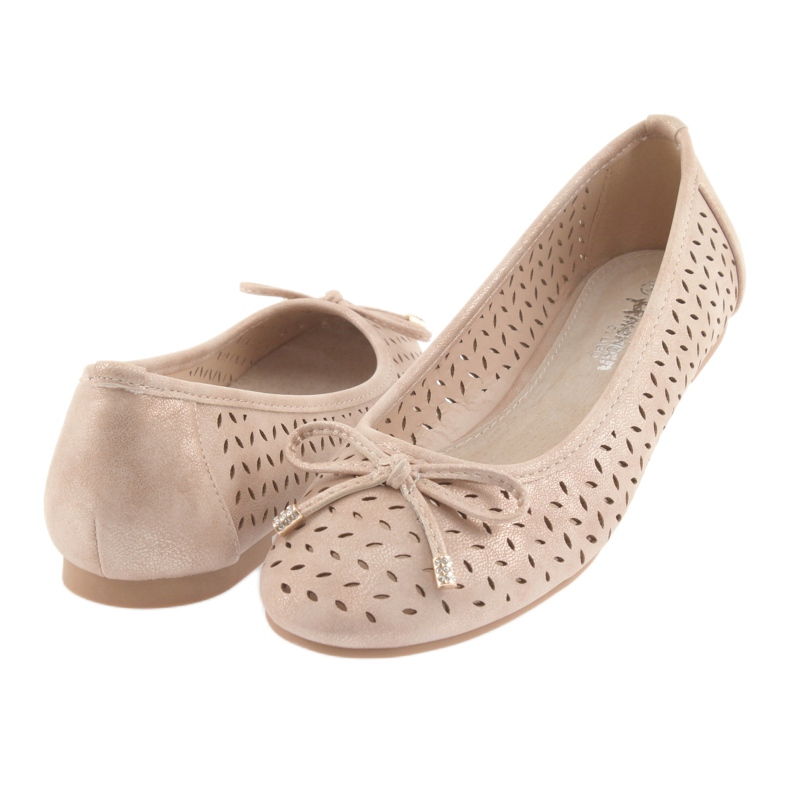 Ballerines American Club LU13 pour femmes beige doré d'or 4