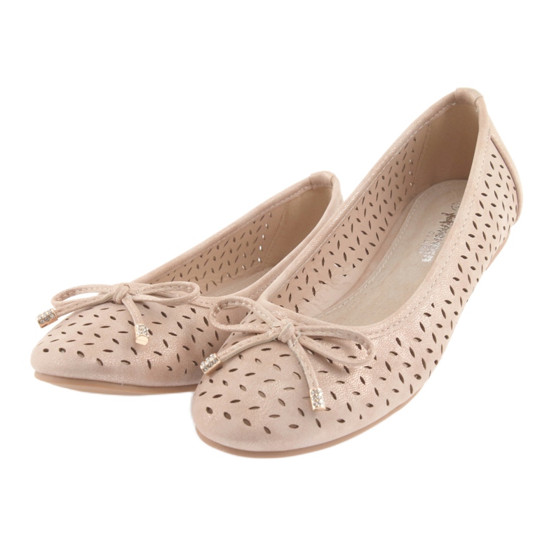 Ballerines American Club LU13 pour femmes beige doré 3