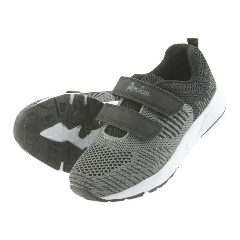 American Club American CA05 chaussures de sport velcro noir gris 5