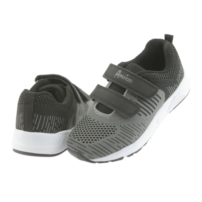 American Club American CA05 chaussures de sport velcro noir le noir gris 4