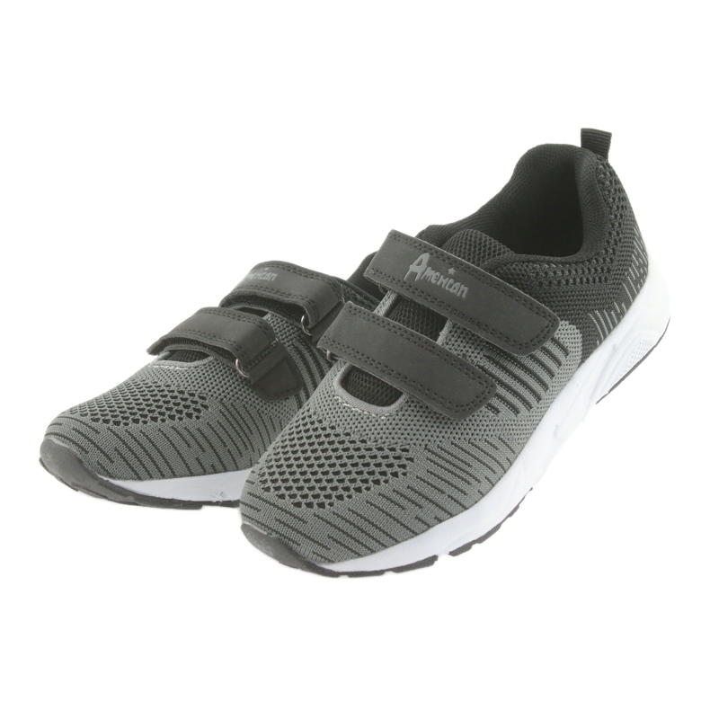 American Club American CA05 chaussures de sport velcro noir gris 3