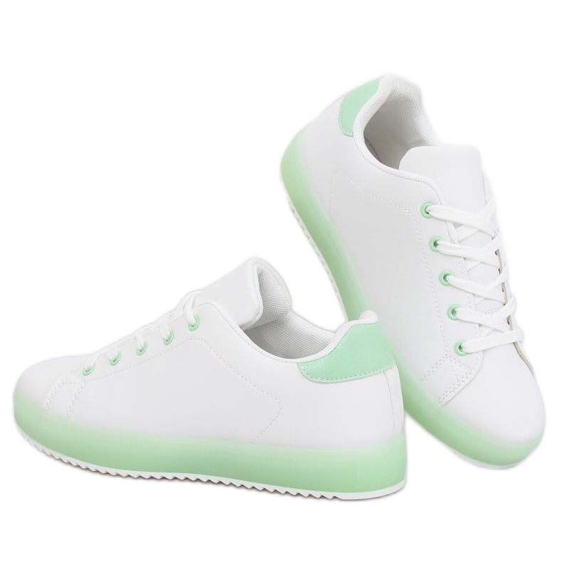 Baskets femme blanches et vertes 9118 Green 1