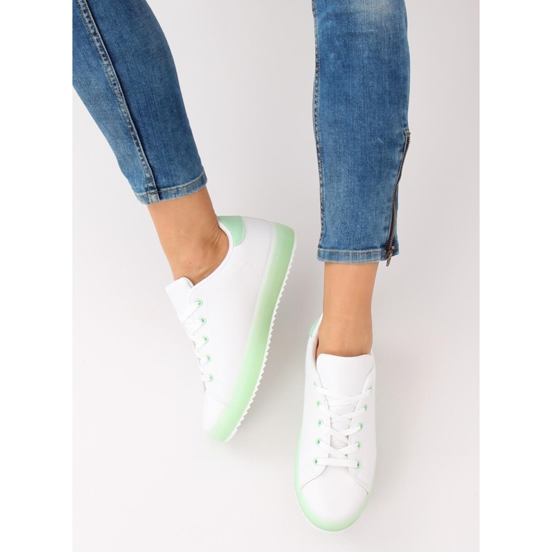 Baskets femme blanches et vertes 9118 Green 2
