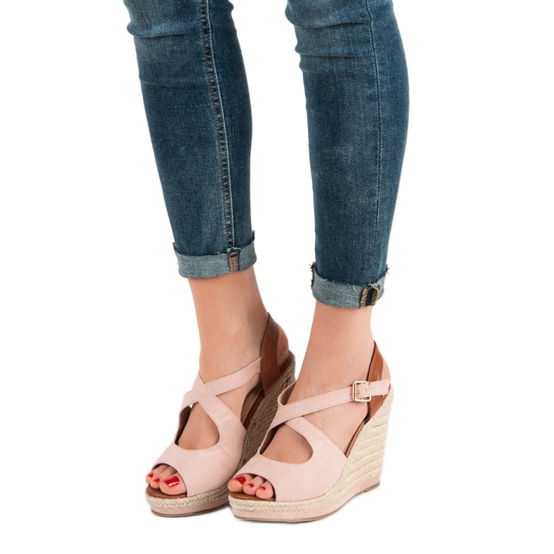 Laura Mode Sandales à talons hauts rose 1