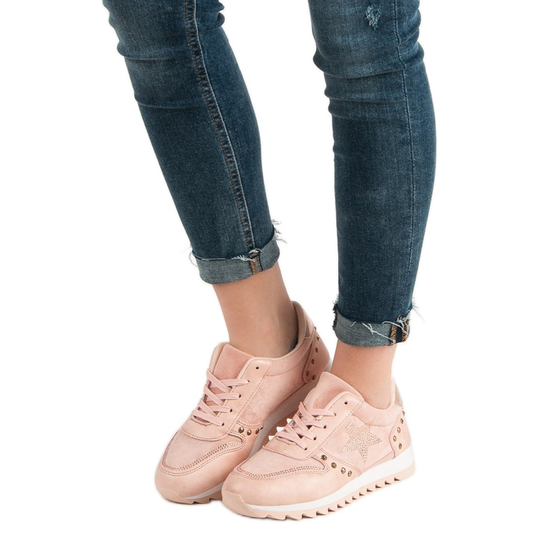 Chaussures de sport avec cristaux rose 1