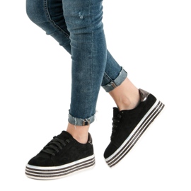Creepers En Daim Avec Cristaux le noir 6