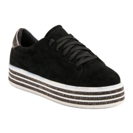 Creepers En Daim Avec Cristaux le noir 1