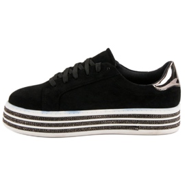Creepers En Daim Avec Cristaux le noir 2