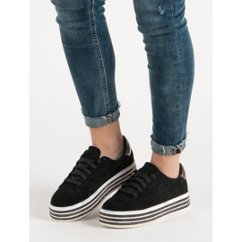 Creepers En Daim Avec Cristaux le noir 5