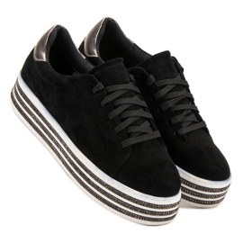 Creepers En Daim Avec Cristaux le noir 4