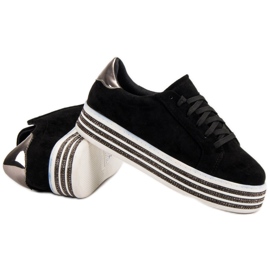 Creepers En Daim Avec Cristaux le noir 3