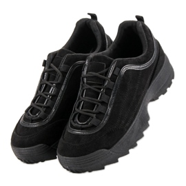 Baskets en daim noires le noir 6