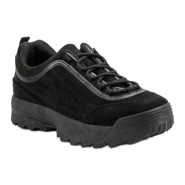 Baskets en daim noires le noir 3