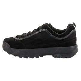 Baskets en daim noires le noir 4