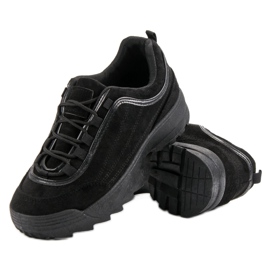 Baskets en daim noires le noir 5