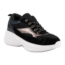 Chaussures à la mode sur la plate-forme le noir 1