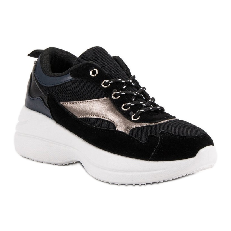 Chaussures à la mode sur la plate-forme noir 1