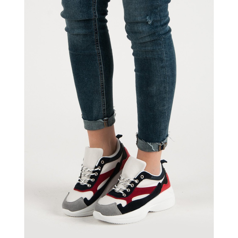 Chaussures à la mode sur la plate-forme blanc multicolore 1