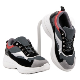 Chaussures à la mode sur la plate-forme gris multicolore 3