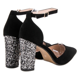 Weide Escarpins à talon pailleté le noir 1