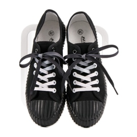 Yes Mile Baskets noires à la mode le noir 1