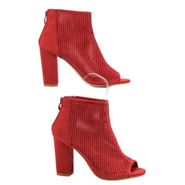 Nio Nio Bottes à bout ouvert ajouré rouge 3