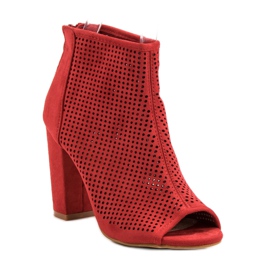 Nio Nio Bottes à bout ouvert ajouré rouge 5