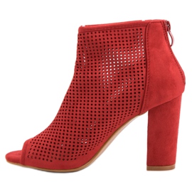Nio Nio Bottes à bout ouvert ajouré rouge 6