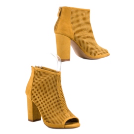 Nio Nio Bottes à bout ouvert ajouré jaune 3