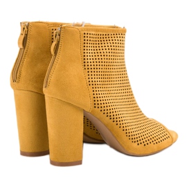 Nio Nio Bottes à bout ouvert ajouré jaune 4