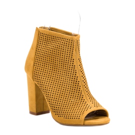 Nio Nio Bottes à bout ouvert ajouré jaune 5