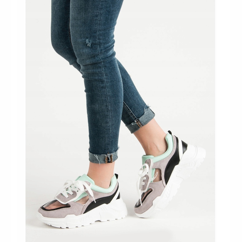 SHELOVET Baskets transparentes sur la plate-forme gris 1 SHELOVET Baskets transparentes sur la plate-forme gris 1