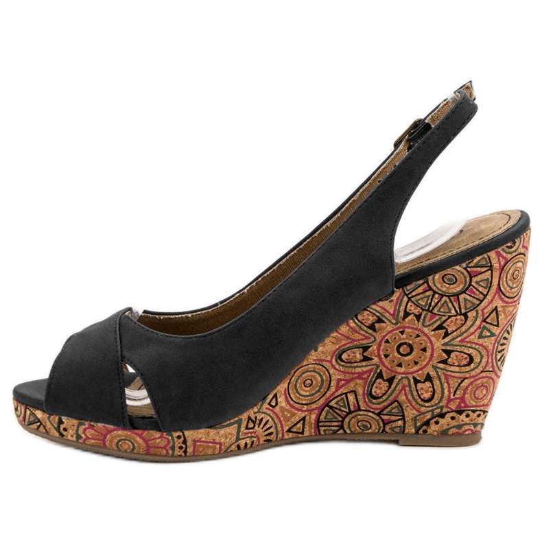 Corina Sandales ethniques à la mode le noir 2