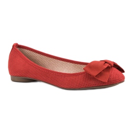 Corina Ballerines Ajourées Rouges 4