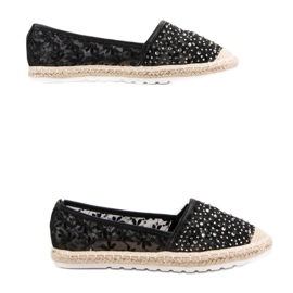 Ideal Shoes Espadrilles Avec Cristaux le noir 2