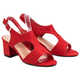 Queen Vivi Sandales en daim rouge 1