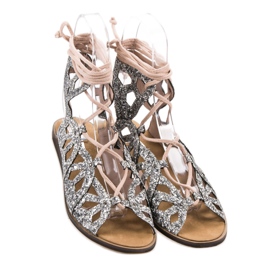 Corina Sandales à paillettes gris 1 Corina Sandales à paillettes gris 1