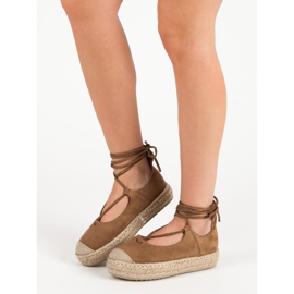 Corina Espadrilles nouées camel brun 1