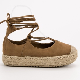 Corina Espadrilles nouées camel brun 3