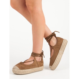 Corina Espadrilles nouées camel brun 2